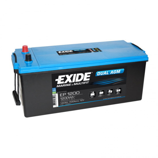 EP1200 Exide Dual AGM Batteri 12V 140Ah 700A/EN