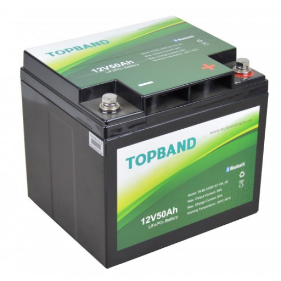 TB1250B Topband Litium 12V 50Ah Bluetooth