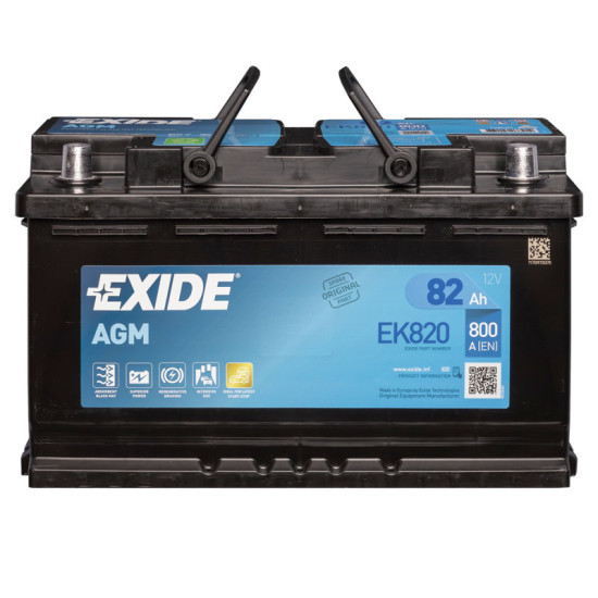 EK820 Exide 12v 82Ah 800A/EN AGM